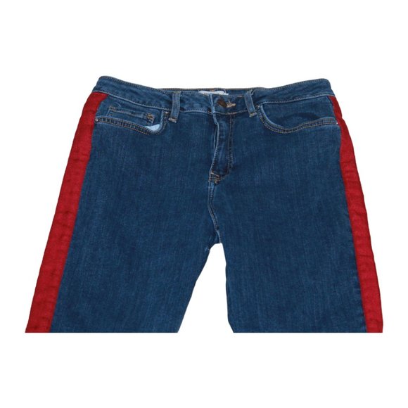 Forever 21 Woman's Jeans Size US 27 Denim Maroon Sides - Picture 2 of 7